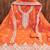 Orange chanderi embroidered unstitched dressmaterials 3 pair top bottom dupptaa