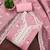 Peach chanderi embroidered unstitched dressmaterials 3 pair top bottom dupptaa