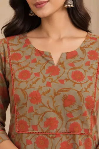 Women floral printed indie prints kurta
