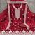 Red chanderi embroidered unstitched dressmaterials 3 pair top bottom dupptaa