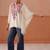 Women floral embroidered thread work floral kaftan kurta