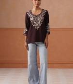 Women embroidered thread work kurta
