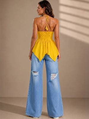 Women halter neck kurta 2