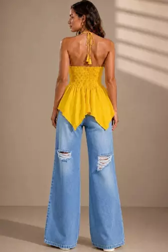 Women halter neck kurta