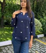 Women floral embroidered thread work floral kurta