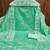 teal chanderi embroidered unstitched dress materials 3 pair top bottom dupatta