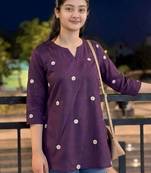 Women floral embroidered thread work floral kurta