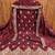 maroon cotton blend embroidered unstitched dressmaterials 3 pair top bottom dupptaa