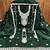 green chanderi embroidered unstitched dress materials 3 pair top bottom dupatta