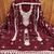 maroon chanderi embroidered unstitched dress materials 3 pair top bottom dupatta