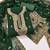 green georgette embroidered unstitched dressmaterials 3 pair top bottom dupptaa
