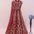 Wine embroidered butterfly net anarkali suit