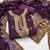 purple georgette embroidered unstitched dressmaterials 3 pair top bottom dupptaa