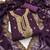 purple georgette embroidered unstitched dressmaterials 3 pair top bottom dupptaa