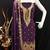 purple georgette embroidered unstitched dressmaterials 3 pair top bottom dupptaa