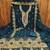 indigo georgette embroidered unstitched dressmaterials 3 pair top bottom dupptaa