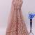Peach embroidered butterfly net anarkali suit