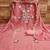 peach georgette embroidered unstitched dressmaterials 3 pair top bottom dupptaa