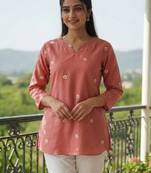 Women floral embroidered thread work floral kurta