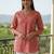 Women floral embroidered thread work floral kurta