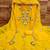 yellow georgette embroidered unstitched dressmaterials 3 pair top bottom dupptaa