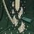 green georgette embroidered unstitched dressmaterials 3 pair top bottom dupptaa