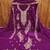 purple georgette embroidered unstitched dressmaterials 3 pair top bottom dupptaa