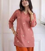 Women floral embroidered thread work floral kurta