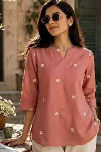 Women floral embroidered floral kurta