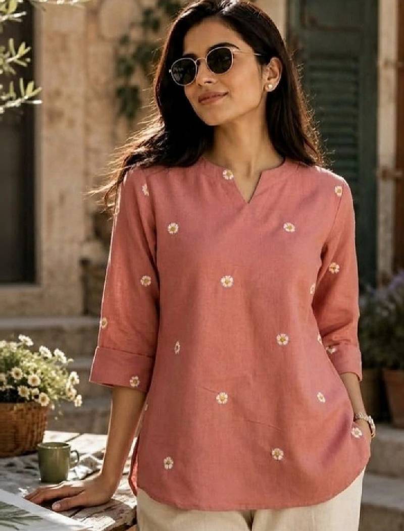 Women floral embroidered floral kurta
