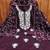 wine chanderi embroidered unstitched dress materials 3 pair top bottom dupatta