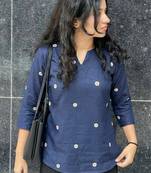 Women floral embroidered thread work floral kurta
