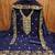 blue georgette embroidered unstitched dressmaterials 3 pair top bottom dupptaa