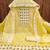 yellow chanderi embroidered unstitched dress materials 3 pair top bottom dupatta