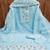 teal chanderi embroidered unstitched dress materials 3 pair top bottom dupatta
