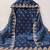 blue chanderi embroidered unstitched dress materials 3 pair top bottom dupatta