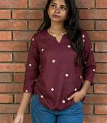 Women floral embroidered thread work floral kurta
