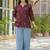 Women floral embroidered thread work kurta