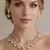 Gold Kundan Bridal Necklace Earrings Set, Champagne Crystal Wedding Jewelry