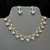 Gold Kundan Bridal Necklace Earrings Set, Champagne Crystal Wedding Jewelry