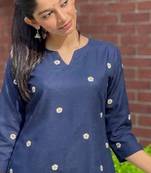 Women floral embroidered thread work floral kurta