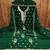 green georgette embroidered unstitched dressmaterials 3 pair top bottom dupptaa