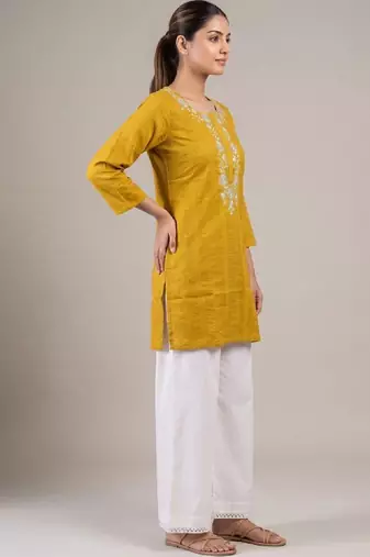 Women embroidered thread work handloom kurta
