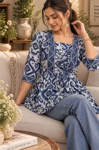 Women ethnic motifs printed kurta