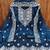 blue chanderi embroidered unstitched dress materials 3 pair top bottom dupatta