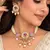 Pink Kundan Pearl Bridal Necklace Set, Traditional Indian Jewelry, Statement Choker Earrings