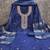 blue chanderi embroidered unstitched dress materials 3 pair top bottom dupatta