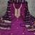 purple cotton blend embroidered unstitched dressmaterials 3 pair top bottom dupptaa