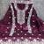 purple chanderi embroidered unstitched dress materials 3 pair top bottom dupatta