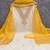 gold chanderi embroidered unstitched dress materials 3 pair top bottom dupatta
